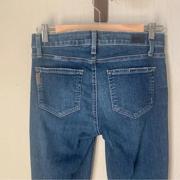 PAIGE Skyline Skinny Crop Mid-Rise Pico Jeans Raw Hem Size 27 - Picture 8 of 15